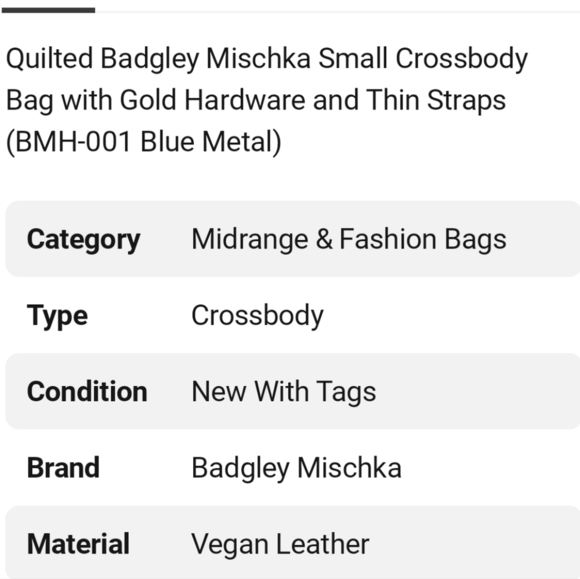 Badgley Mischka Small Quilted Crossbody Bag